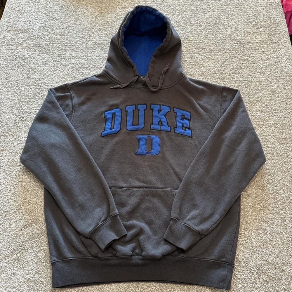 Vintage Stadium Athletics Duke Blue Devils Hoodie Large NCAA Pullover Sweatshirt